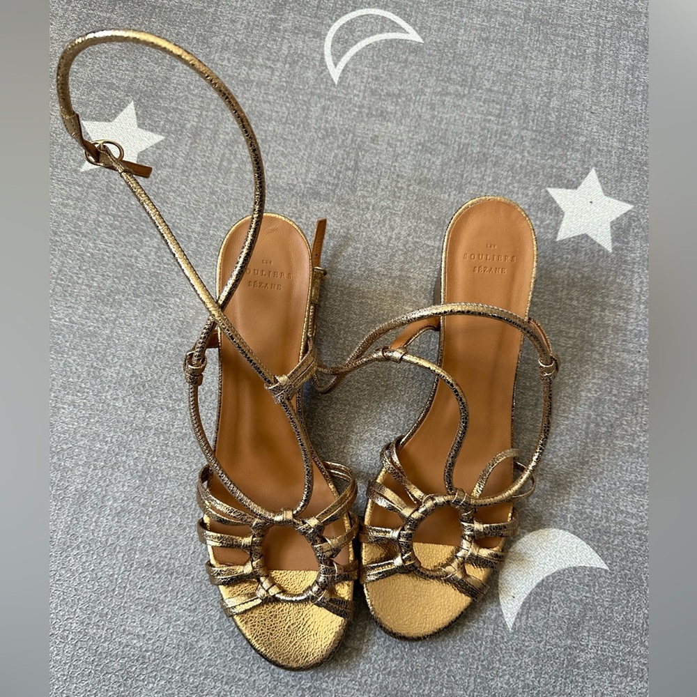 Sezane Gold Gloria Sandals - Never Worn - US 11